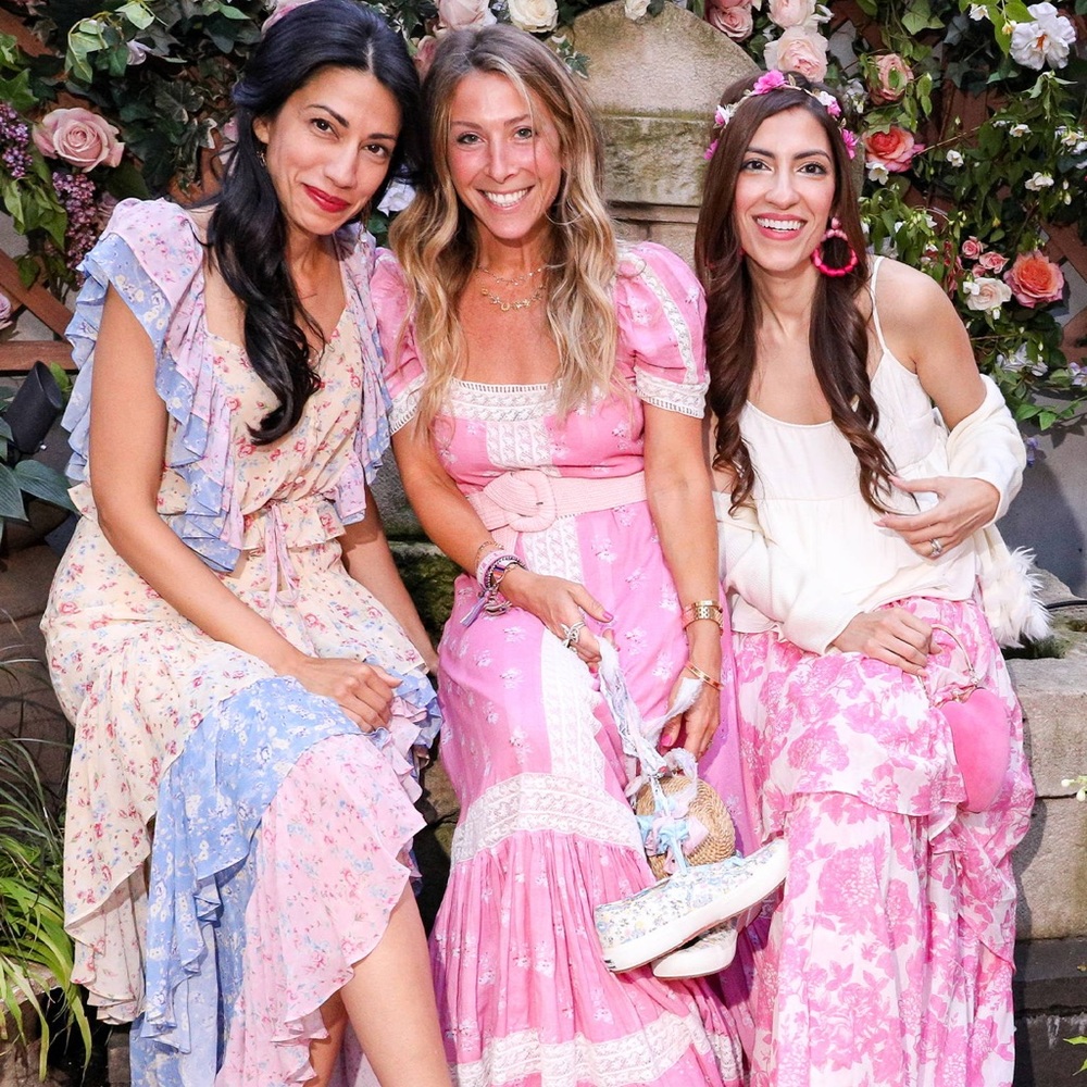 LoveShackFancy Pink Ruffled Tiered Maxi Dress
